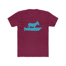 Load image into Gallery viewer, Motorboating Ass Classic Ass Tee, men&#39;s shirt, unisex, donkey boat logo, cardinal red with teal logo
