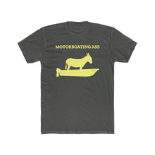 Load image into Gallery viewer, Motorboating Ass Signature Ass Tee, men&#39;s shirt, unisex, donkey boat logo, heavy metal with yellow logo
