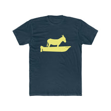 Load image into Gallery viewer, Motorboating Ass Classic Ass Tee, men&#39;s shirt, unisex, donkey boat logo, midnight navy with yellow logo
