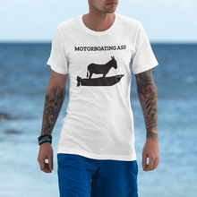 Load image into Gallery viewer, Motorboating Ass Signature Ass Tee, men&#39;s shirt, unisex, donkey boat logo, funny
